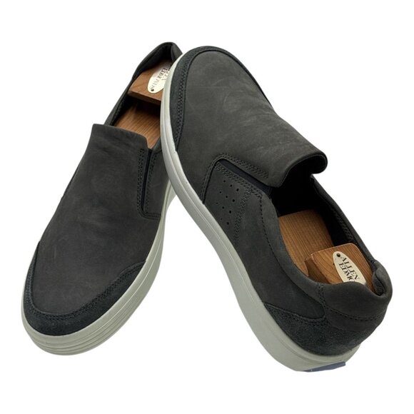 Ecco Mens Gray Slip-On Leather Shoes Sz 46-12 US Danish Design Casual Sneakers - Picture 7 of 14